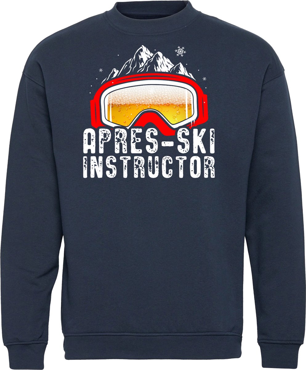 Sweater Apres Ski Instructor | Apres Ski Verkleedkleren | Ski Pully Heren | Foute Party Ski Trui | Navy | maat XS